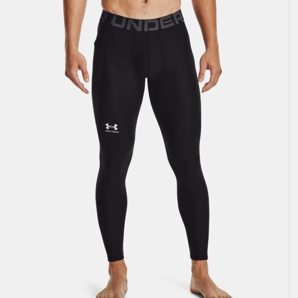 NWOT Under Armour Heatgear Mens Compression Leggings Black 2023 Tapered 38-40 XL - Picture 1 of 12